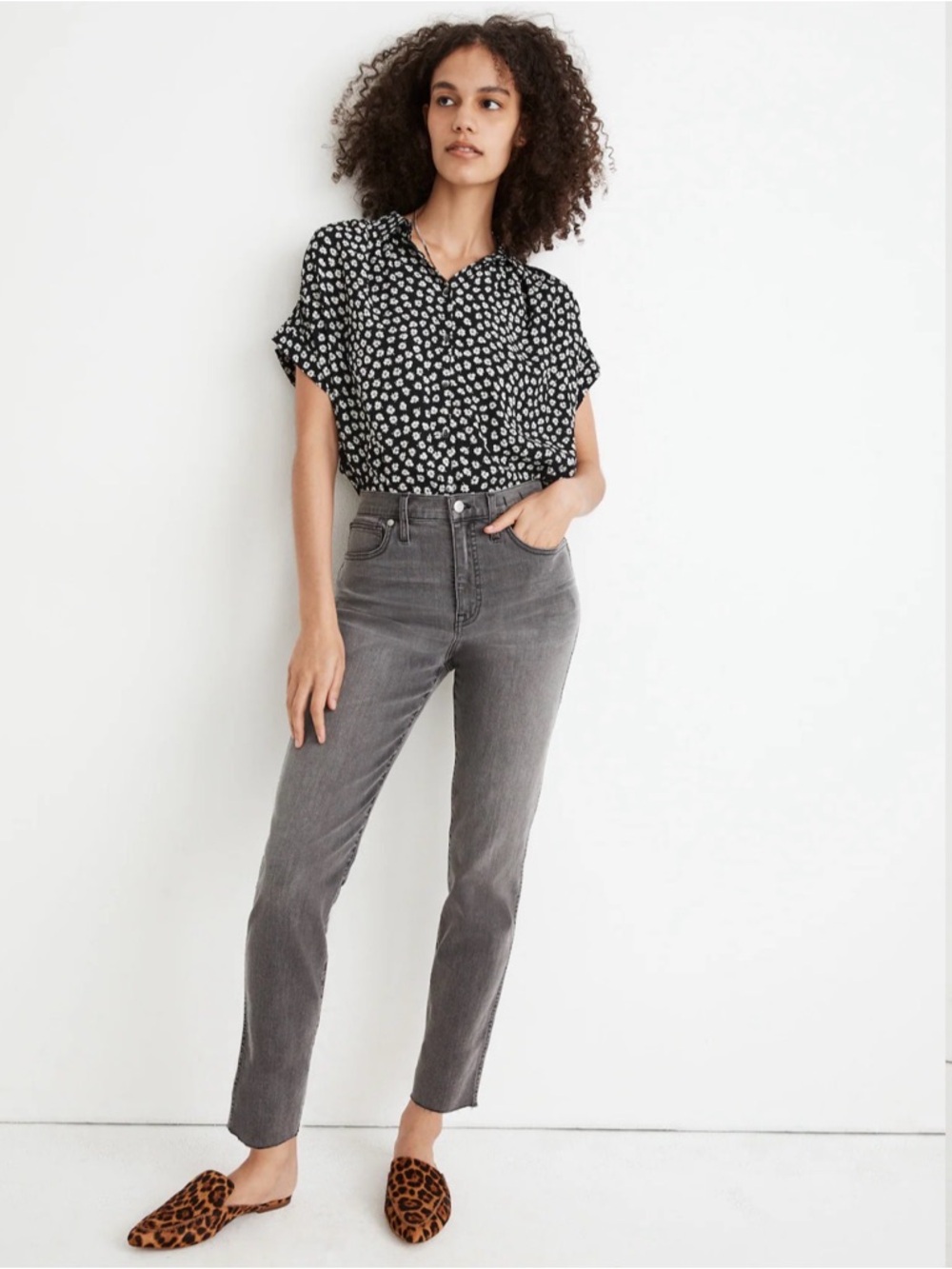 Madewell Cement Wash Stovepipe Jeans With Raw Hem